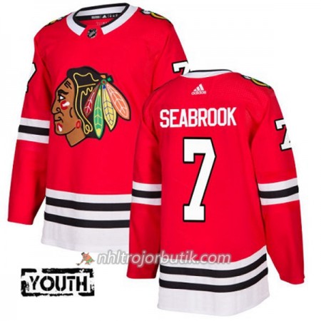 Barn Ishockey Chicago Blackhawks Tröja Brent Seabrook 7 Adidas 2017-2018 Röd Authentic